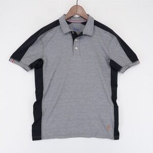 Boden‎ Active Polo Shirt Mens S Gray Heather Short Sleeve Colorblock Golf